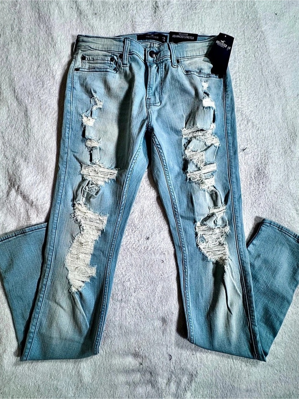 Hollister Advanced Stretch Stacked Skinny Jeans Blue XS